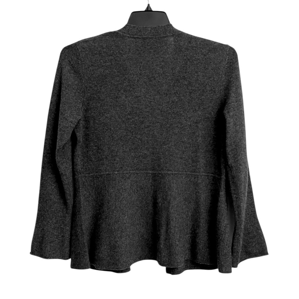 Cashmere Cardigan Dark Heather Gray Sweater Flared Bell Sleeves Women’s Small - Picture 4 of 7